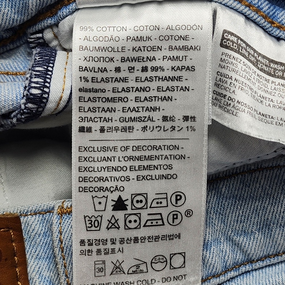 Levis Womens 501 Wedgie Straight High Rise Jeans 26x26 Button Fly Boho Light Wsh - Picture 13 of 16